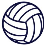 illustration-of-a-simple-navy-blue-and-white-volleyball-ball-on-a-plain-background-vector
